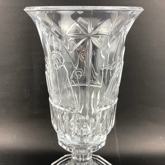 Nativity Scene Hurricane Candle Lamp Glass / Crystal by St George - Picture 5 of 8